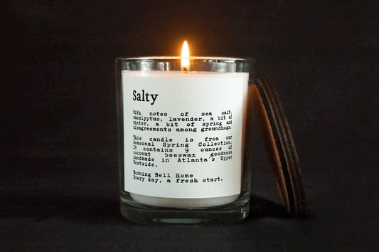 Salty | With notes of sea salt, eucalyptus, lavender, a bit of winter, a bit of spring and disagreements among groundhogs.