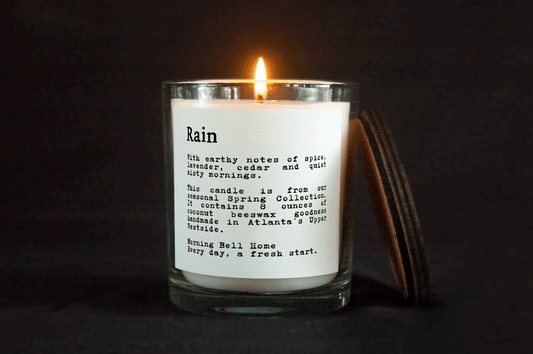 Rain | With earthy notes of spice, leather, lavender, cedar and quiet misty mornings.